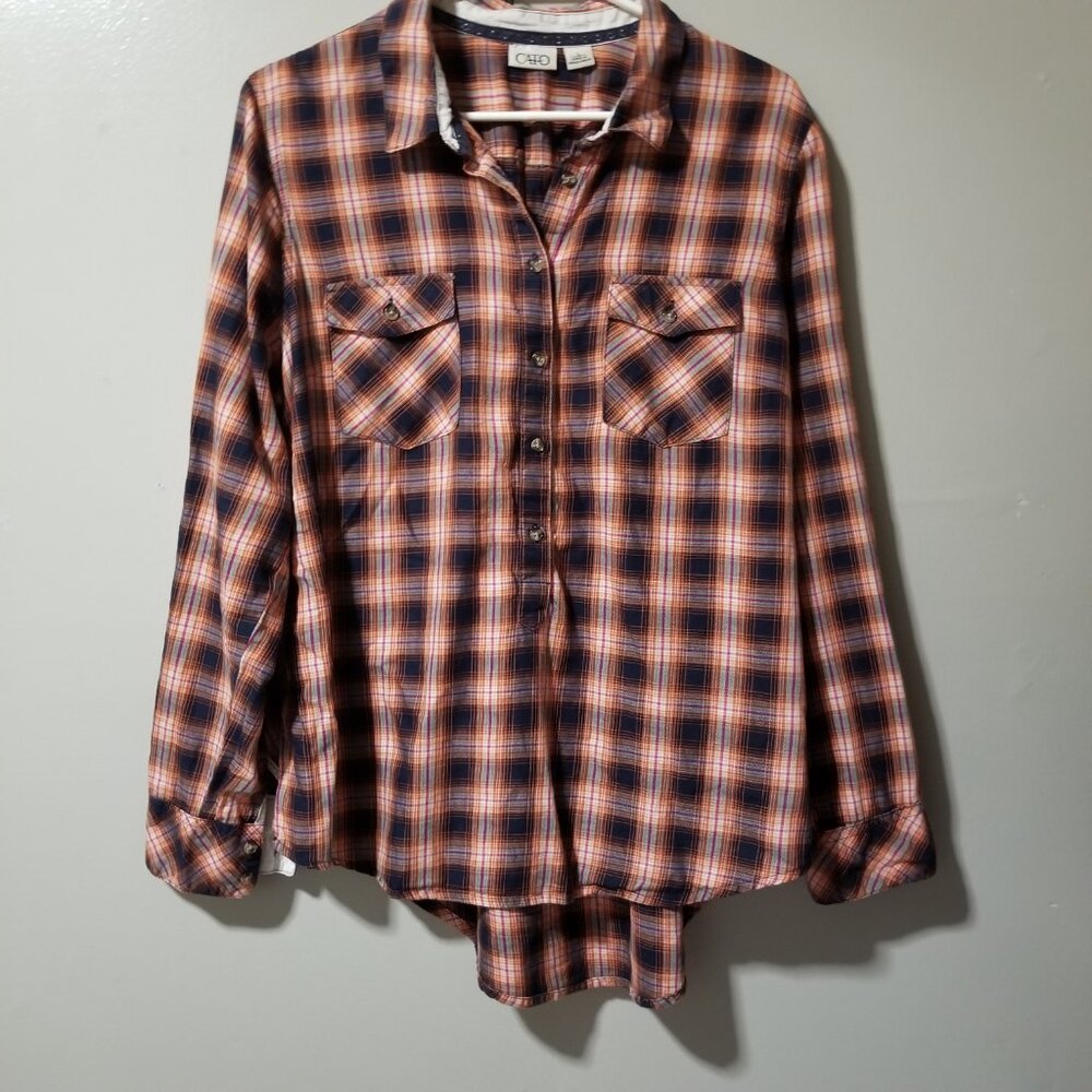 Cato Button Down Shirt Plaid Lumber Jack Women's Large